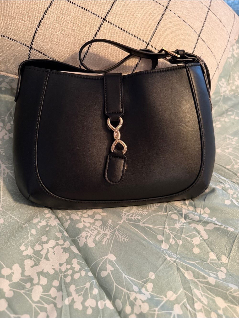 a new day Black Shoulder Bag with Gold Hardware